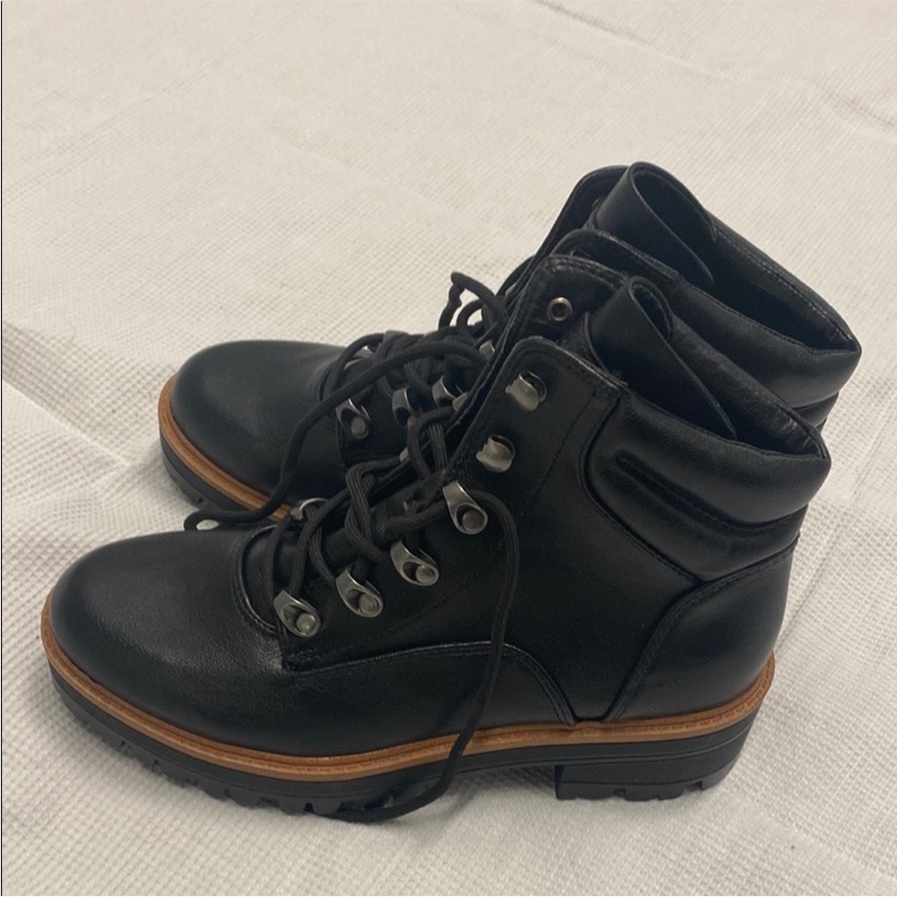 Indigo Black Lace-up Combat Boots • Utility Military Ankle Boots • Women’s 6.5 - Picture 5 of 8